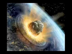 Artist's impression of an asteroid impact